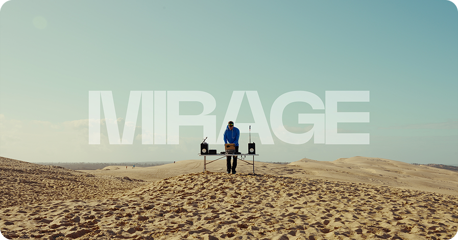 Projet Mirage — set DJ dans les dunes